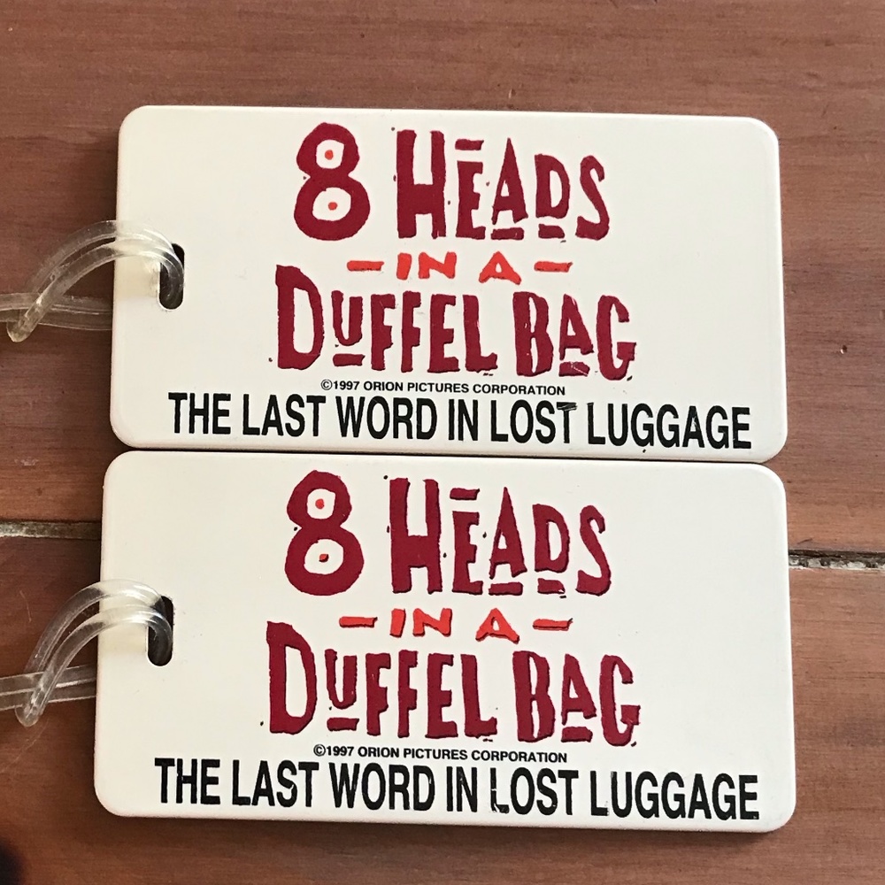 8 Heads in a Duffel Bag Luggage Tags (2) NWOT